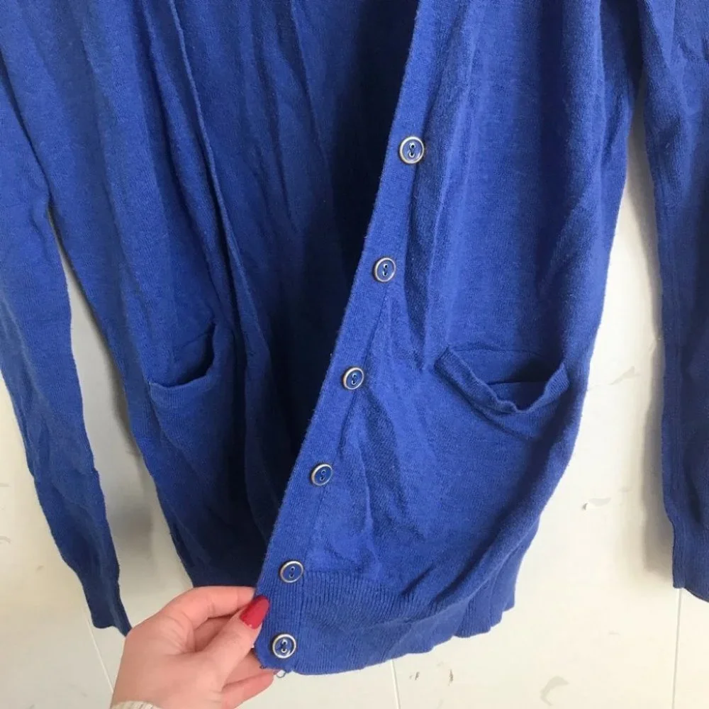 Forever 21 Blue Button Cardigan
